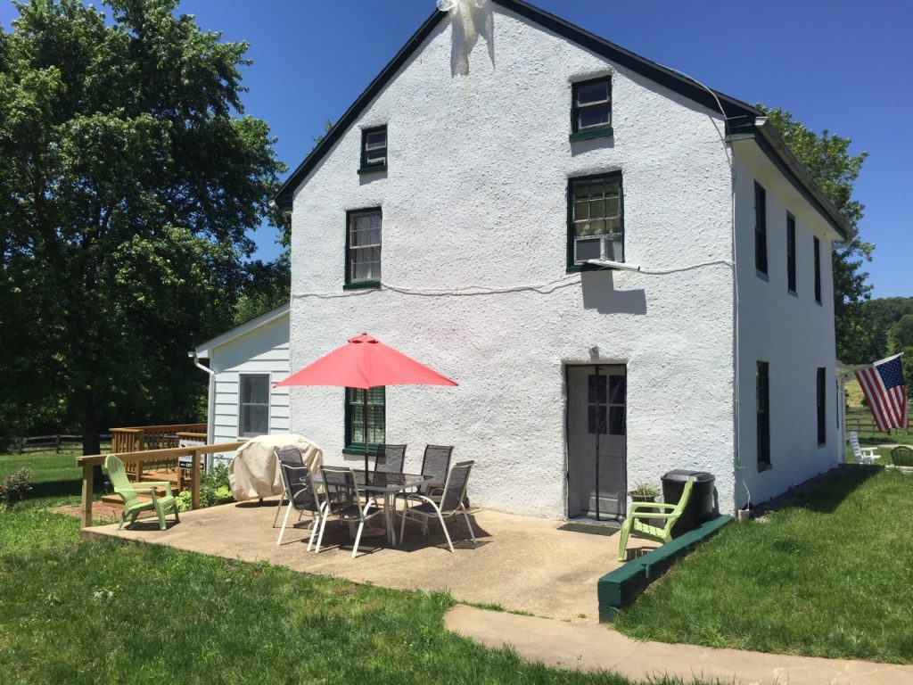 The south facing patio is just off the kitchen. 